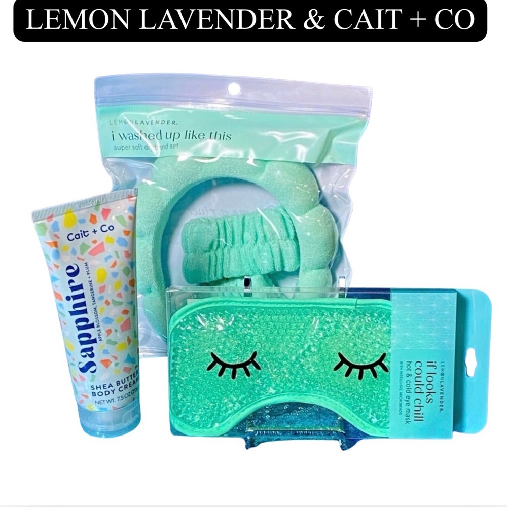 BEAUTY BUNDLE: Green Hot/Cold Mask, Headband, Wristbands, Shea Butter Cream, NIP